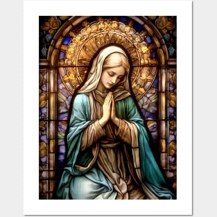 Stained Glass Blessed Virgin Mary Posters and Art